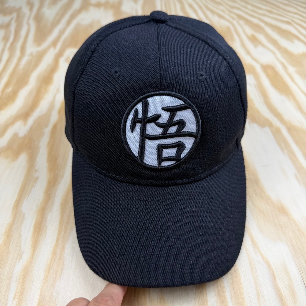 Dragon Ball Z Goku Kanji Snapback Hat Black‎ Baseball Cap Anime Embroidered Logo